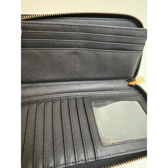 Michael Kors Jet Set Large Wallet Wristlet Signature Black and Gray EUC - Picture 13 of 14